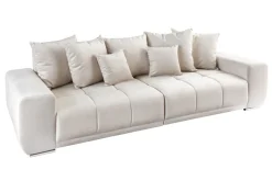 Big Sofa ELEGANCIA 285cm champagner beige Vogue Velours Samt inkl. Kissen Federkern