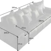 Big Sofa ELEGANCIA 285cm moosgrün Microfaser XXL Couch inkl. Kissen Federkern