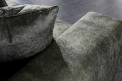 Big Sofa ELEGANCIA 285cm moosgrün Microfaser XXL Couch inkl. Kissen Federkern