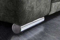 Big Sofa ELEGANCIA 285cm moosgrün Microfaser XXL Couch inkl. Kissen Federkern