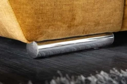 Big Sofa ELEGANCIA 285cm senfgelb Vogue Velours Samt XXL Couch inkl. Kissen Federkern