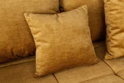 Big Sofa ELEGANCIA 285cm senfgelb Vogue Velours Samt XXL Couch inkl. Kissen Federkern