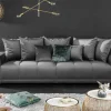 Big Sofa ELEGANCIA 285cm silbergrau Samt XXL Couch inkl. Kissen Federkern