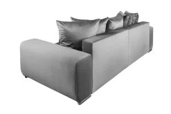 Big Sofa ELEGANCIA 285cm silbergrau Samt XXL Couch inkl. Kissen Federkern
