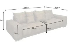 Big Sofa ELEGANCIA 285cm taupe Microfaser XXL Couch inkl. Kissen Federkern