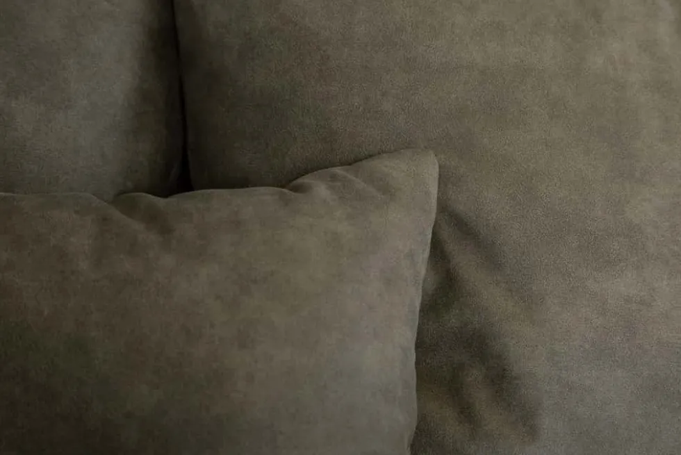 Big Sofa ELEGANCIA 285cm taupe Microfaser XXL Couch inkl. Kissen Federkern