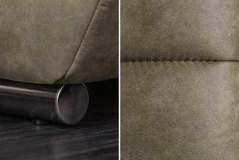 Big Sofa ELEGANCIA 285cm taupe Microfaser XXL Couch inkl. Kissen Federkern