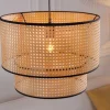 Boho Hängelampe VIENNA 45cm natur schwarz Wiener Geflecht Leuchte