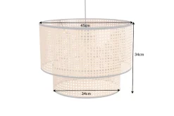 Boho Hängelampe VIENNA 45cm natur schwarz Wiener Geflecht Leuchte
