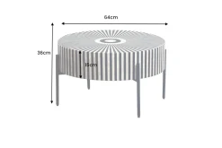 Bone Inlay Couchtisch HARMONY NATURE 65cm schwarz weiß Intarsien Kunsthandwerk
