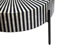 Bone Inlay Couchtisch HARMONY NATURE 65cm schwarz weiß Intarsien Kunsthandwerk