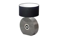 Bone Inlay Tischlampe HARMONY NATURE 65cm schwarz weiß Intarsien Kunsthandwerk