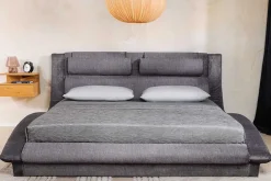 Boxbett SWING 180x200cm grau Vogue Seiden Samtstoff inkl. Stauraum und Lattenrost