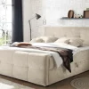 Boxspringbett TOULOUSE 180x200cm beige Microfaser inkl. Matratze Topper Stauraum