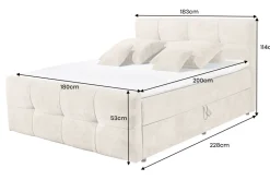 Boxspringbett TOULOUSE 180x200cm beige Microfaser inkl. Matratze Topper Stauraum