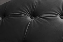 Chesterfield Bank MODERN BAROCK DELUXE 170cm schwarz Samt gold Edelstahl