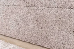 Chesterfield Bettbank EXTRAVAGANCIA 140cm champagner greige Bouclè mit Stauraum