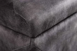 Chesterfield Bettbank EXTRAVAGANCIA 140cm grau Samt mit Stauraum