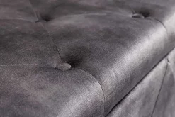 Chesterfield Bettbank EXTRAVAGANCIA 140cm grau Samt mit Stauraum