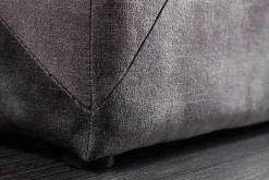 Chesterfield Bettbank EXTRAVAGANCIA 140cm grau Samt mit Stauraum