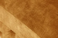Chesterfield Hocker MODERN BAROCK 90cm senfgelb Samt Sitzhocker Fußhocker