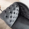 Chesterfield Récamière 170cm antik grau mit Knopfheftung und Nietenbesatz