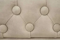 Chesterfield Sessel 110cm Samt champagner beige mit Knopfheftung und Federkern
