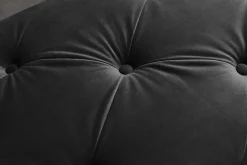 Chesterfield Sitzbank MODERN BAROCK DELUXE 170cm schwarz Samt silber Edelstahl