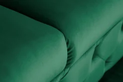 Chesterfield 3-Sitzer Sofa MODERN BAROCK 235cm smaragdgrün Samt Federkern gold Metallfüße