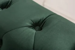 Chesterfield 3-Sitzer Sofa 205cm flaschengrün Samt Federkern Knopfheftung