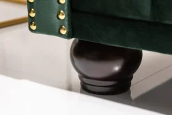 Chesterfield 3-Sitzer Sofa 205cm flaschengrün Samt Federkern Knopfheftung