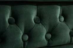 Chesterfield 3-Sitzer Sofa 205cm flaschengrün Samt Federkern Knopfheftung