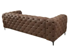 Chesterfield 3-Sitzer Sofa MODERN BAROCK 235cm antik braun Microfaser Federkern