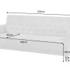Chesterfield 3-Sitzer Sofa MAISON BELLE AFFAIRE 220cm greige Bouclé mit Schlaffunktion