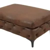 Chesterfield Sitzhocker MODERN BAROCK 90cm antik braun Fußhocker