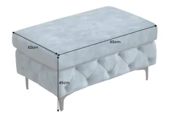 Chesterfield Sitzhocker MODERN BAROCK 95cm petrol Samt Fußhocker