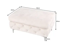 Chesterfield Sitzhocker MODERN BAROCK 90cm champagner Samt Fußhocker