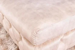 Chesterfield Sitzhocker MODERN BAROCK 90cm champagner Samt Fußhocker