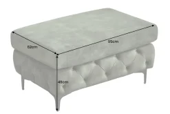 Chesterfield Sitzhocker MODERN BAROCK 95cm grün Samt Fußhocker
