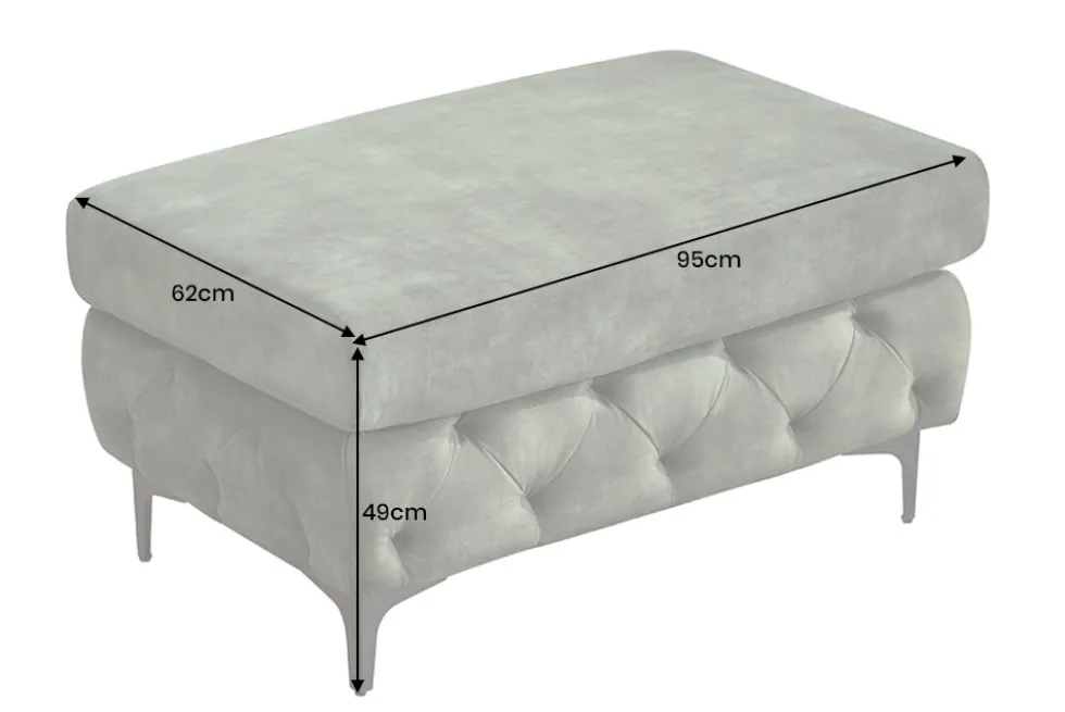 Chesterfield Sitzhocker MODERN BAROCK 95cm grün Samt Fußhocker