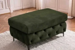 Chesterfield Sitzhocker MODERN BAROCK 95cm grün Samt Fußhocker