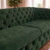 Chesterfield Sofa MODERN BAROCK 235cm grün Samt 3-Sitzer Couch Federkern