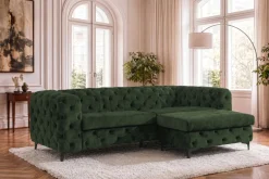 Chesterfield Sofa MODERN BAROCK 235cm grün Samt 3-Sitzer Couch Federkern