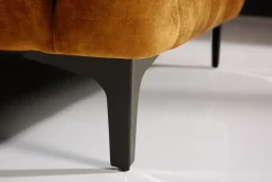 Chesterfield Sofa MODERN BAROCK 235cm senfgelb Samt 3-Sitzer Couch Federkern