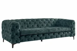 Chesterfield Sofa MODERN BAROCK 235cm petrol Samt 3-Sitzer Couch Federkern