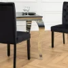 Chesterfield Stuhl CASTLE schwarz Samt Gummiholz Ziernieten