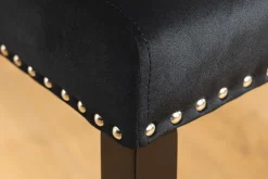 Chesterfield Stuhl CASTLE schwarz Samt Gummiholz Ziernieten