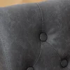 Chesterfield Stuhl CASTLE schwarz Kunstleder Gummiholz Ziernieten