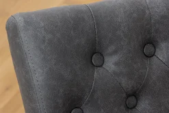 Chesterfield Stuhl CASTLE schwarz Kunstleder Gummiholz Ziernieten