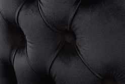 Chesterfield Stuhl CASTLE DELUXE schwarz Samt mit Löwenkopf Nieten